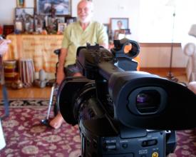 Jeremy interviewing Ram Dass in Maui, 2010